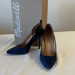 Madewell Dark Blue Suede Heels